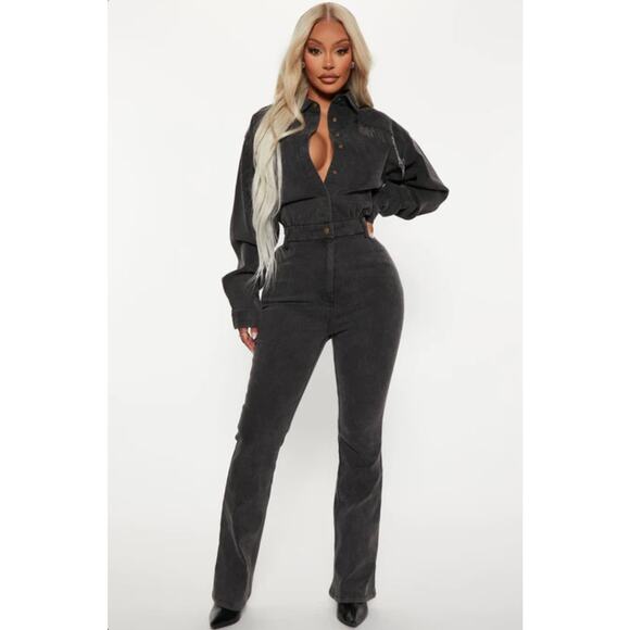 Fashion Nova Olivia Denim Jumpsuit *S* - Picture 1 of 7